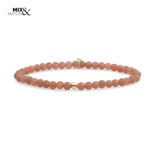 Bracelet I Sunstone Saturn small - Gold - 4mm